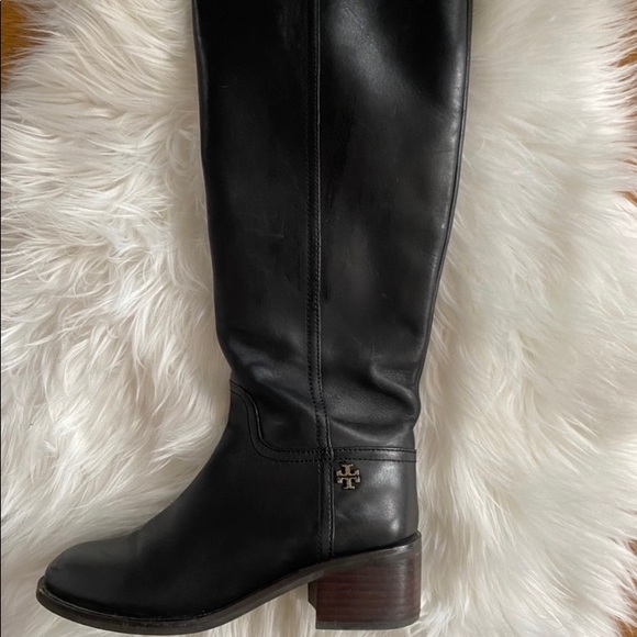 Tory Burch black leather riding boots - Picture 2 of 3